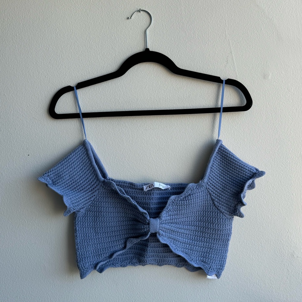 Zara Blue Crochet Top